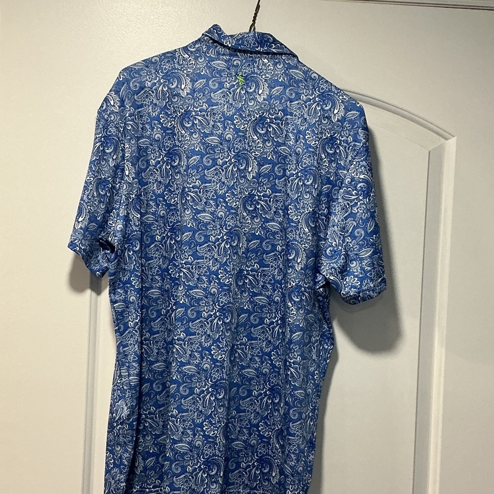 Tailorbyrd Blue Paisley Polo Shirt - Picture 5 of 5